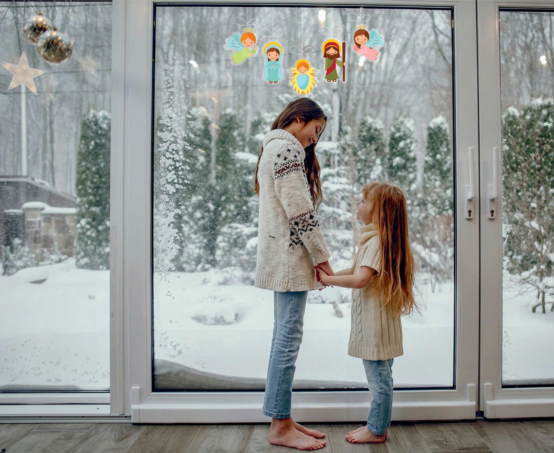 Naklejka ŚWIĄTECZNA okno ŚWIĘTA RODZINA 1 na okno piękna Marka Creator