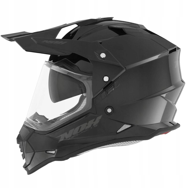 Crosová Prilba Offroad Štvorkolka Atv S Strieškou Nox Duosport Solid Čierny Lesk