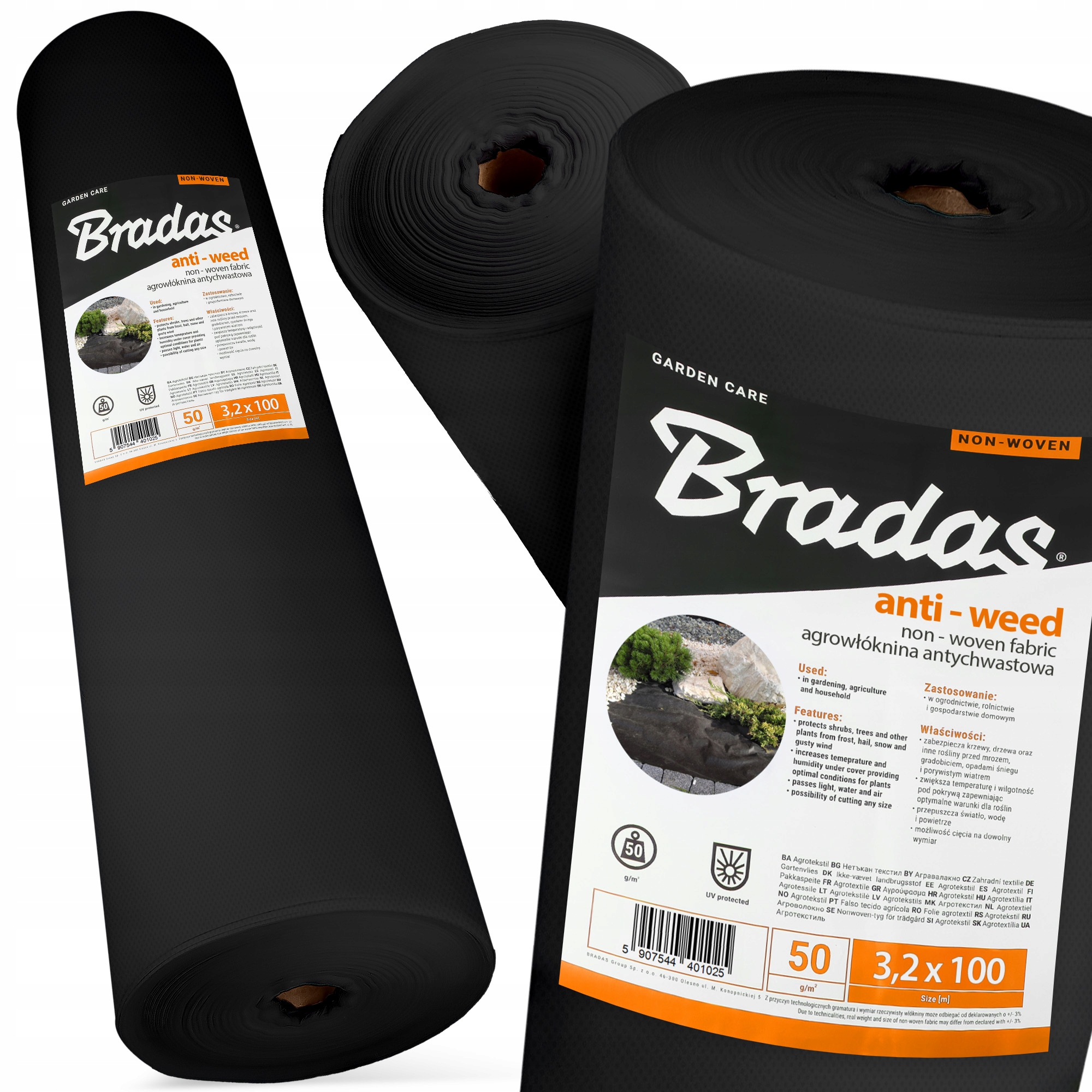 Agrotextília Čierna Agrotextília 50g 3,2x100m Antichvasová Odolná Mo 8Q