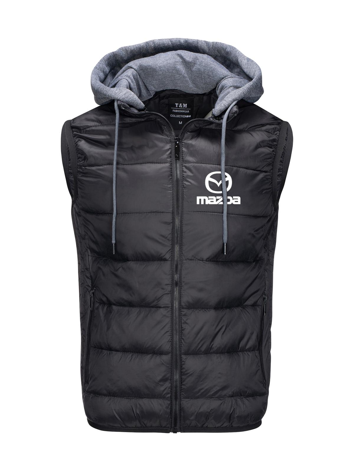 Pánská Prošívaná Vesta S Bunda Bez Rukávů Mazda Černá M