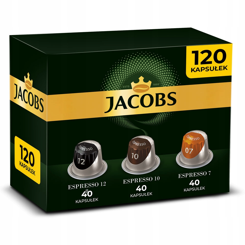Kapsułki do Nespresso Jacobs Espresso 7, 10 oraz 12 mix smaków 120 szt.