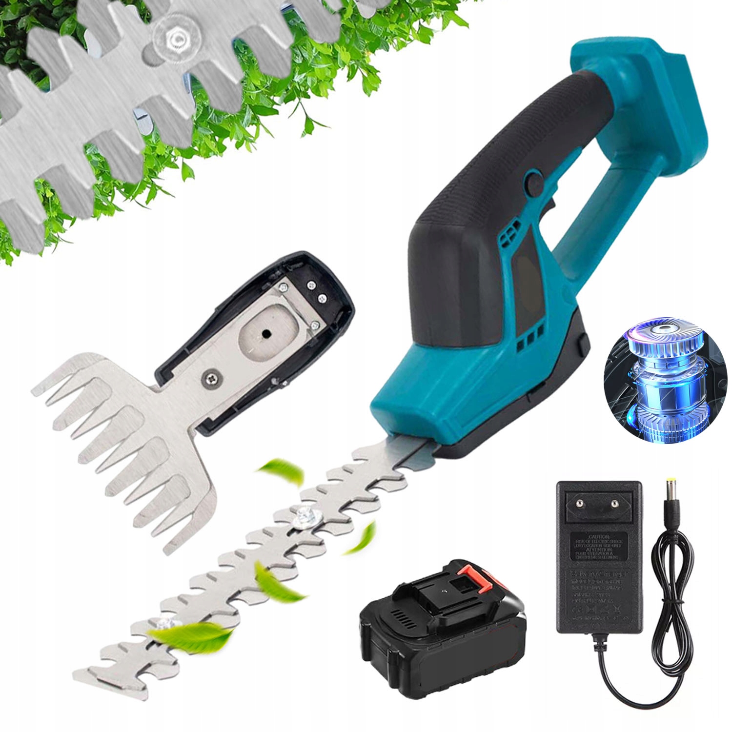 Nůžky Na Živý Plot Aku Elektrické Stříhání Větví Ostré 2V1