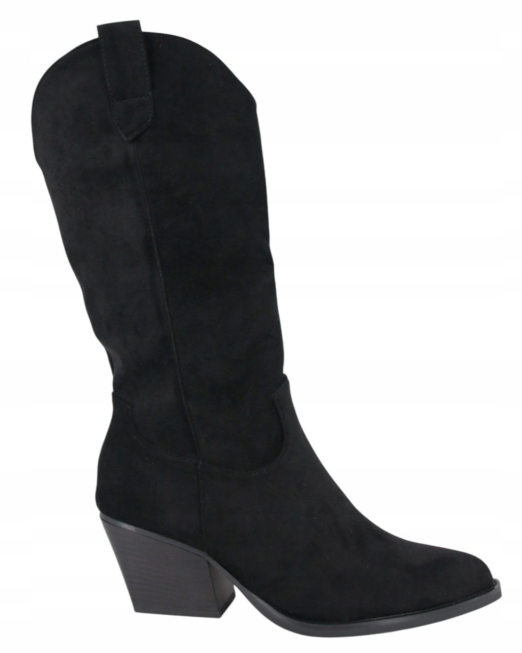 Jarní Krátké Kozačky Kovbojské Boty Semišové Černé Dámské Boty 39