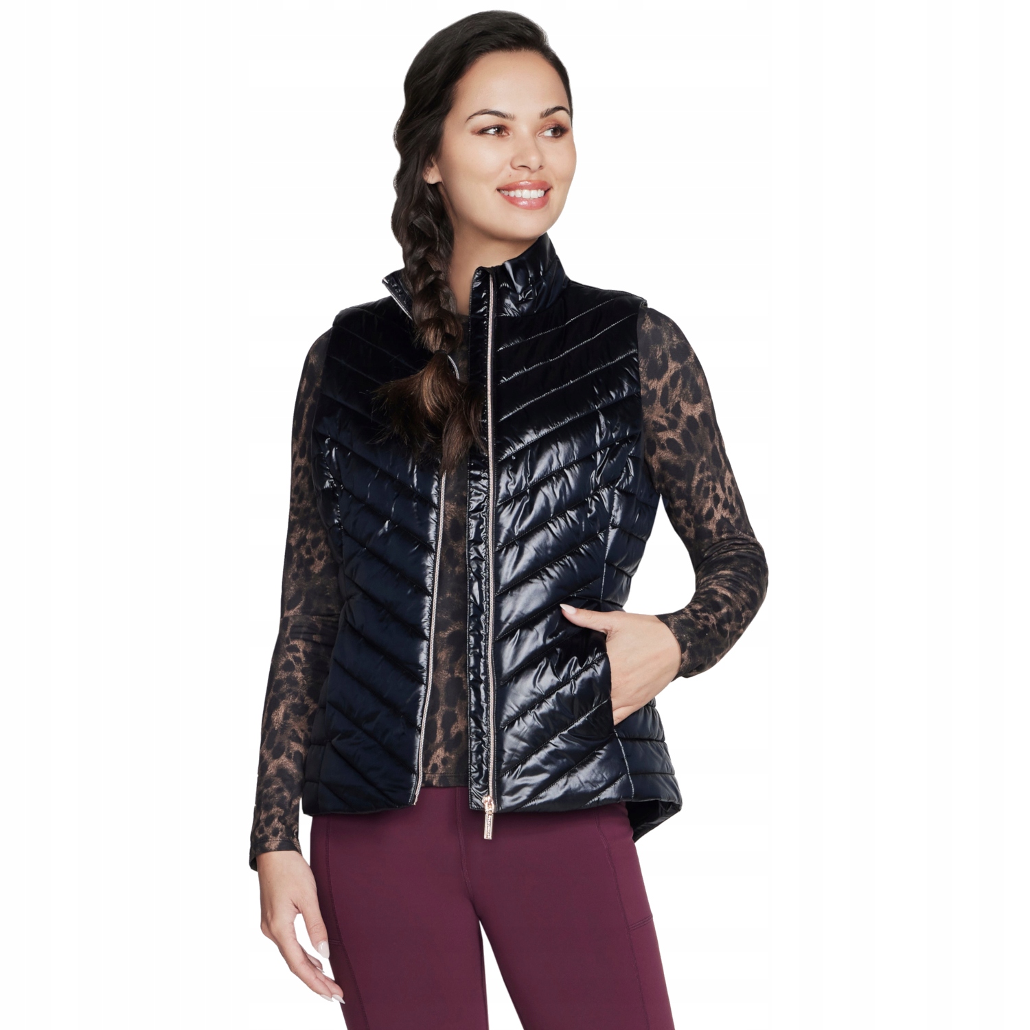 Dámská Polyester Vesta Skechers Go Shield Shine Vest [XL] černá