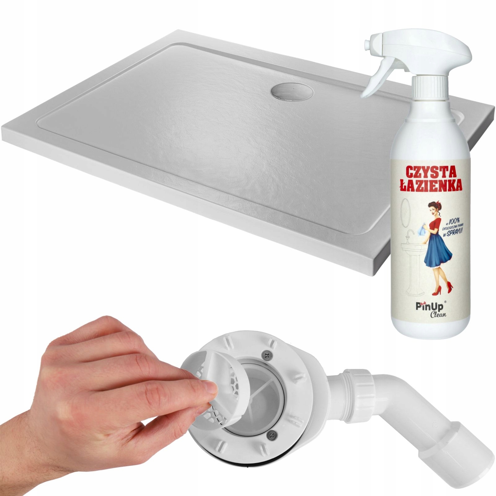 Brodzik prostokątny prysznicowy Doros D Stone biały 120x80 syfon Standard