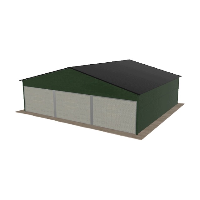Plechová garáž 9x8 m, třípolohová, dvoupolohová, zelená