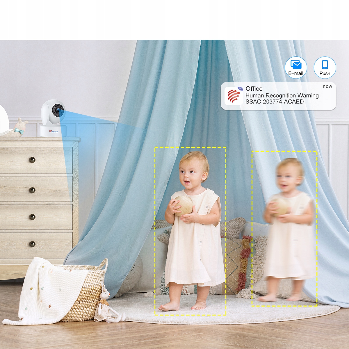 NIANIA ELEKTRONICZNA KAMERA OBROTOWA WIFI DOMOWA IP 2.5K 4MP WEWNĘTRZNA PTZ Model CTIPC-710C