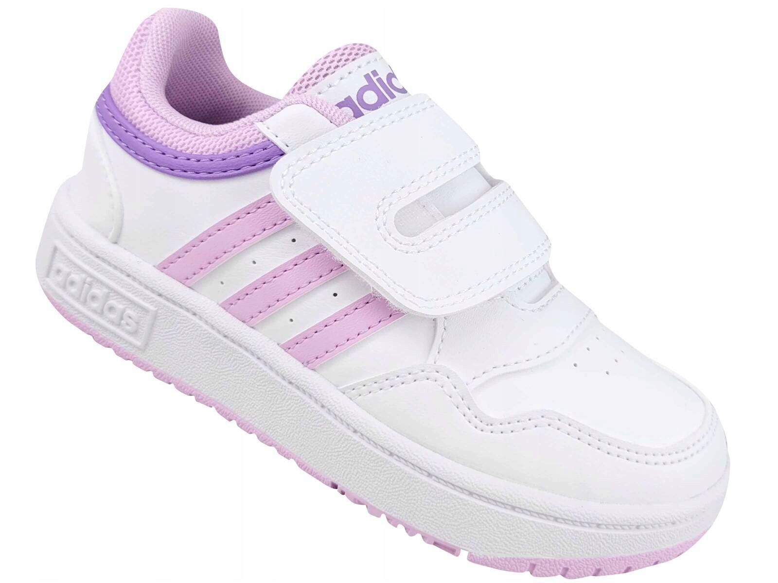 Adidas Hoops 3.0 Cf IF7734 Buty Dziecięce Trampki Na Rzepy Białe