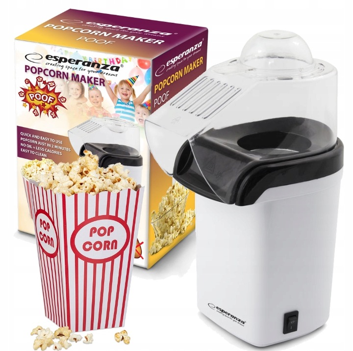 POPCORN URZĄDZENIE DO POPCORNU MASZYNKA DO POPCORNU BEZ TŁUSZCZU 1200W