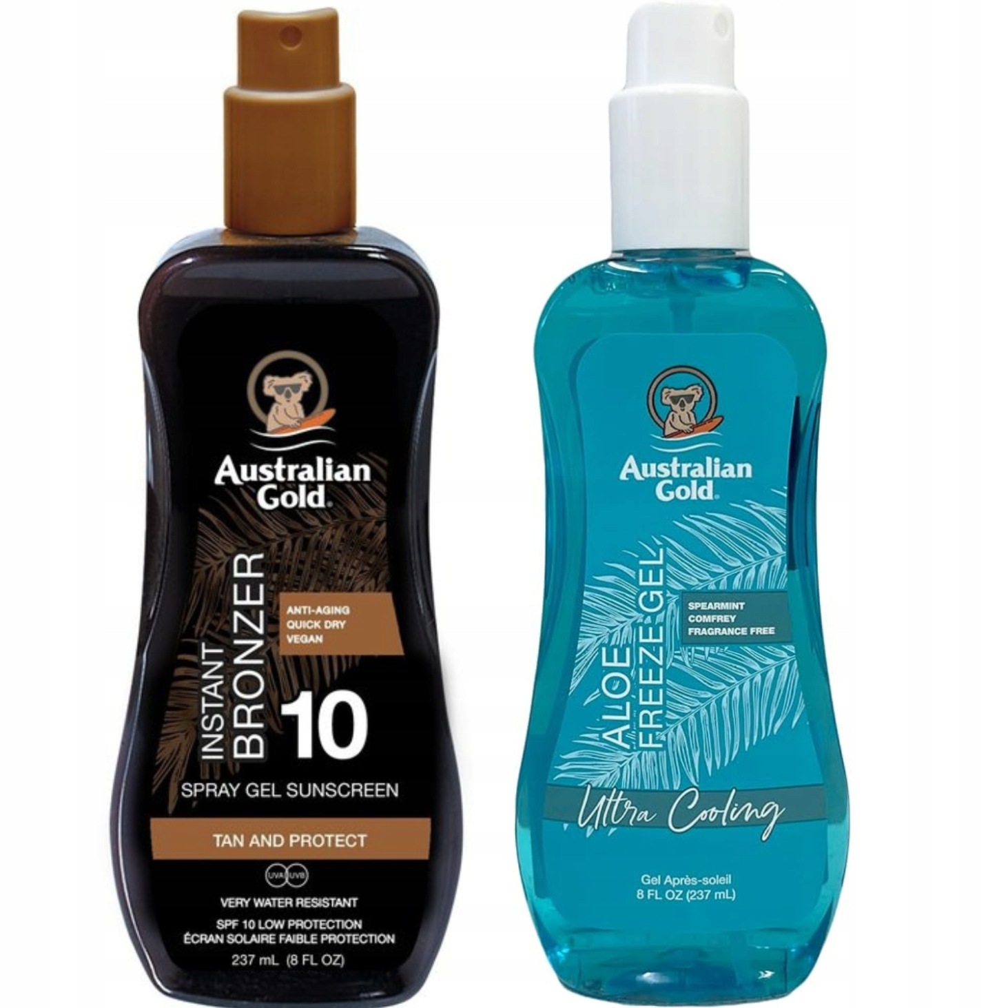 Australian Gold Gel Ve Spreji s bronzerem SPF10 Aloe Freeze Gel