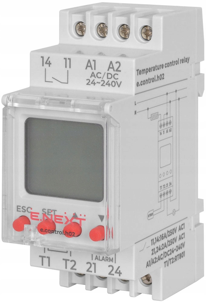 Relé regulace teploty termostat 16A Ac/dc