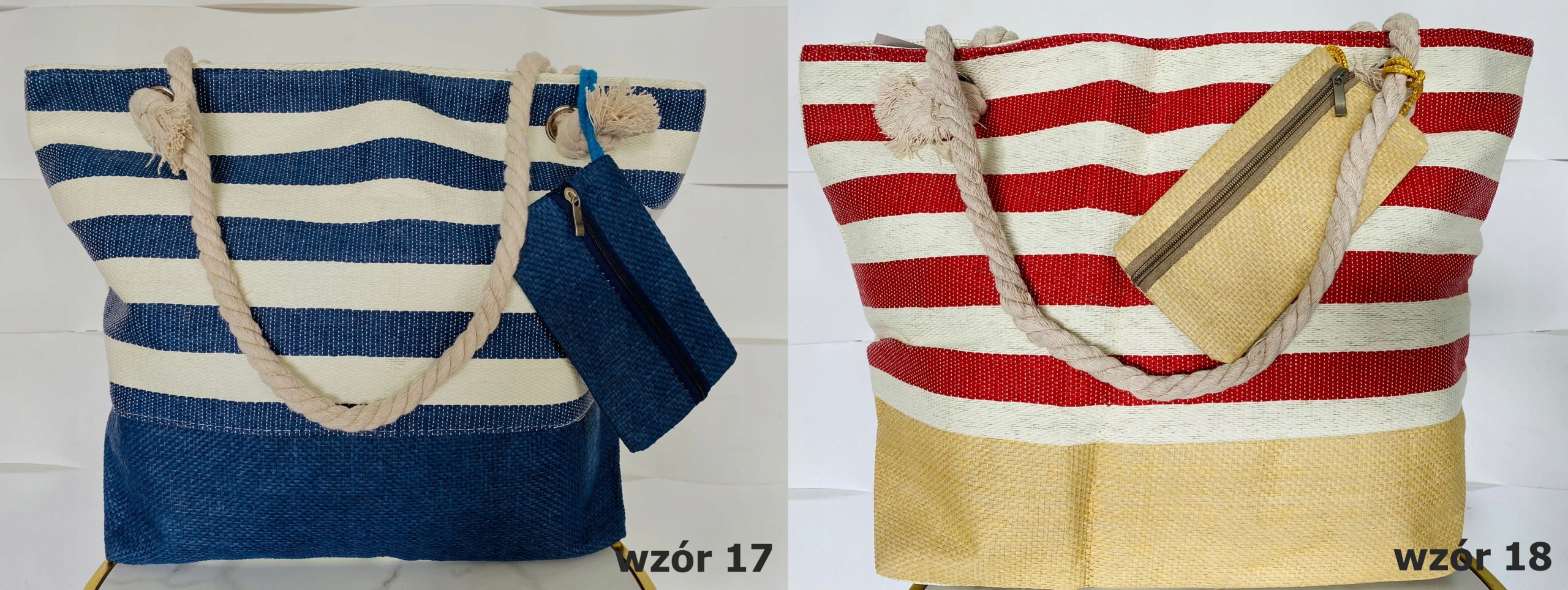 Torba Plażowa Pleciona Duża Różne Kolory