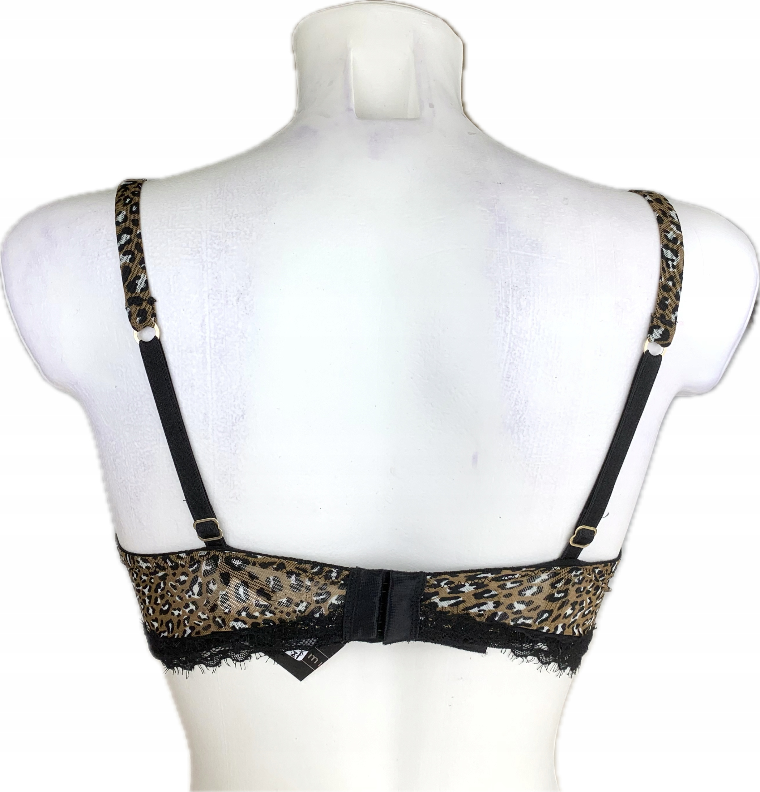 Intimissimi MIA biustonosz PUSH-UP PANTERKA TIUL BRĄZOWY CZARNY 80B  14626421348 