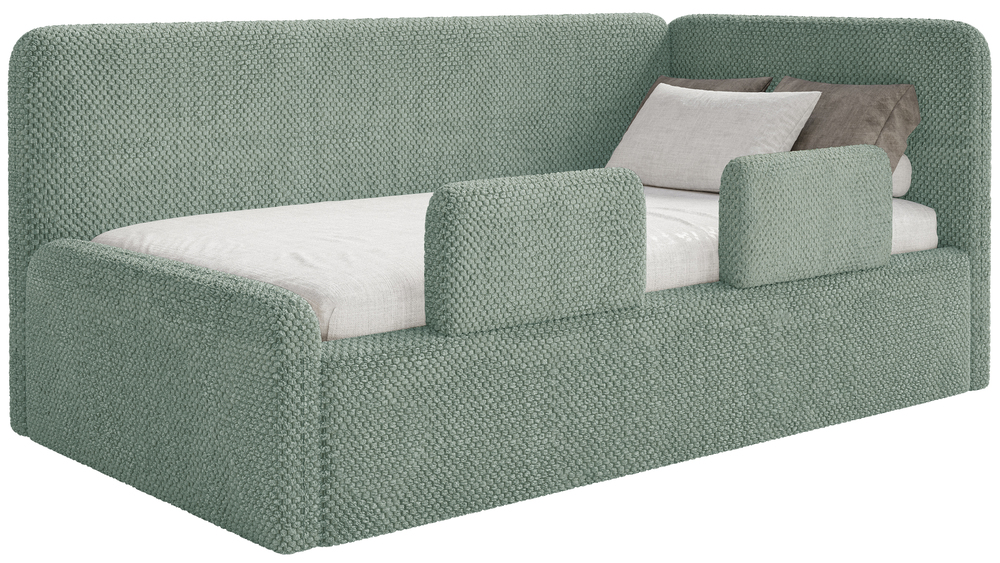 Postel pro mláděž 90x200 cm Fanklo šalvějová plyš, pravé zábrany