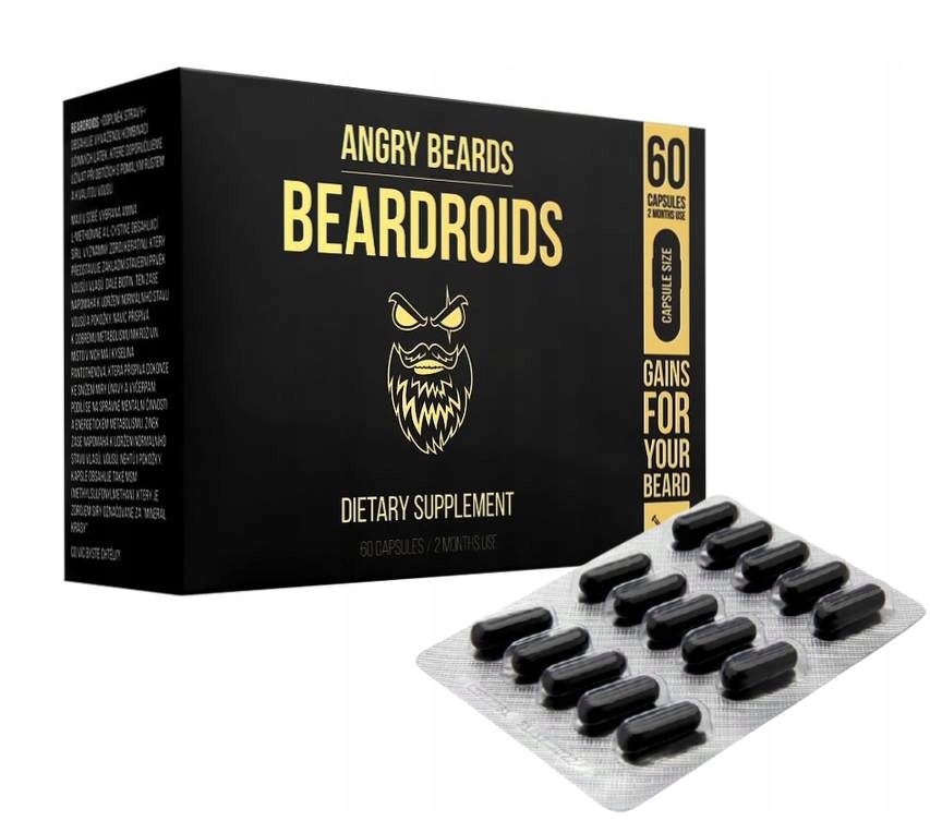 Angry Beards Beardroids kapsułki na porost brody Marka Angry Beards