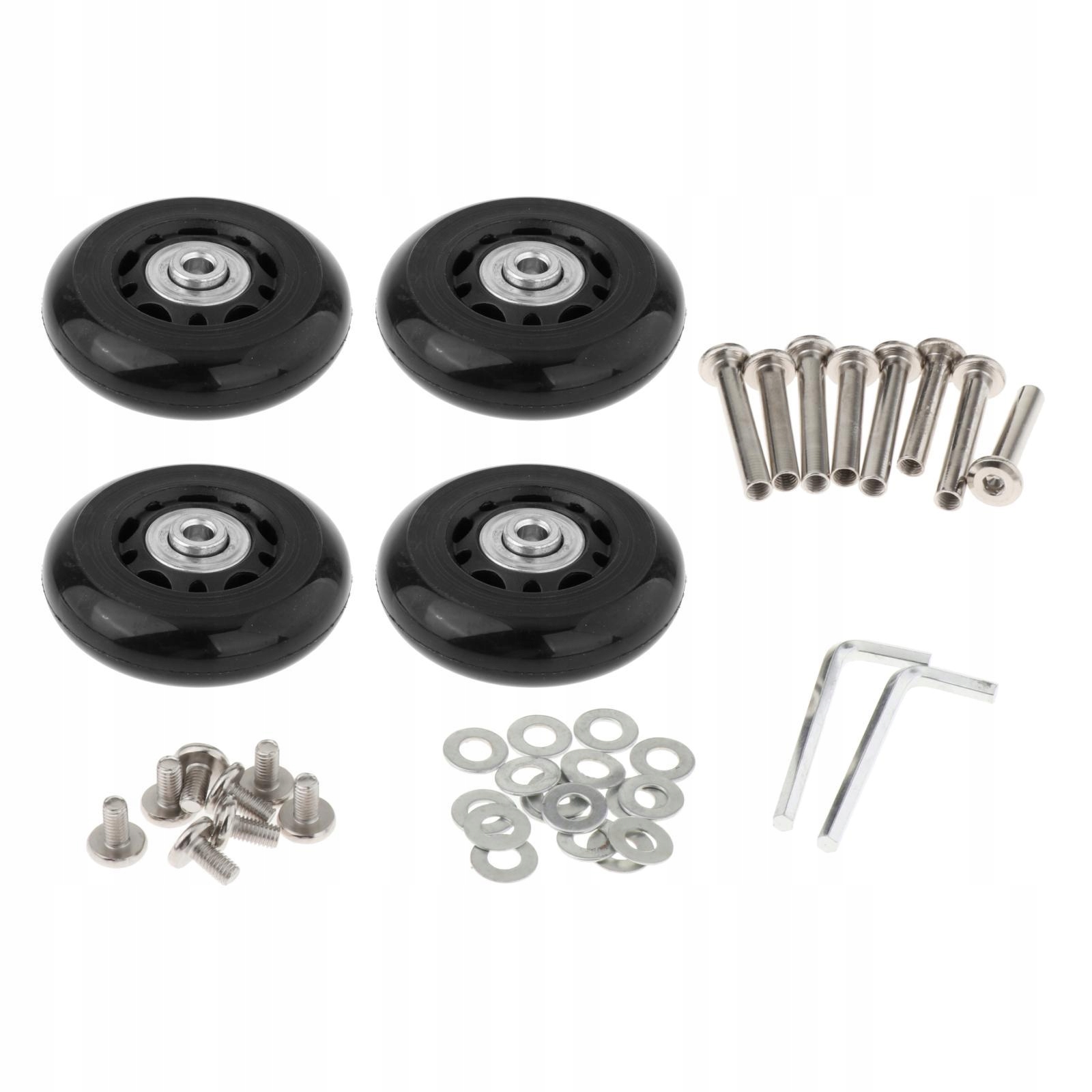 4x wymienne koła walizki śruby z kluczem narzędzia do naprawy wyciszenia 63X18mm Wzór dominujący inny wzór