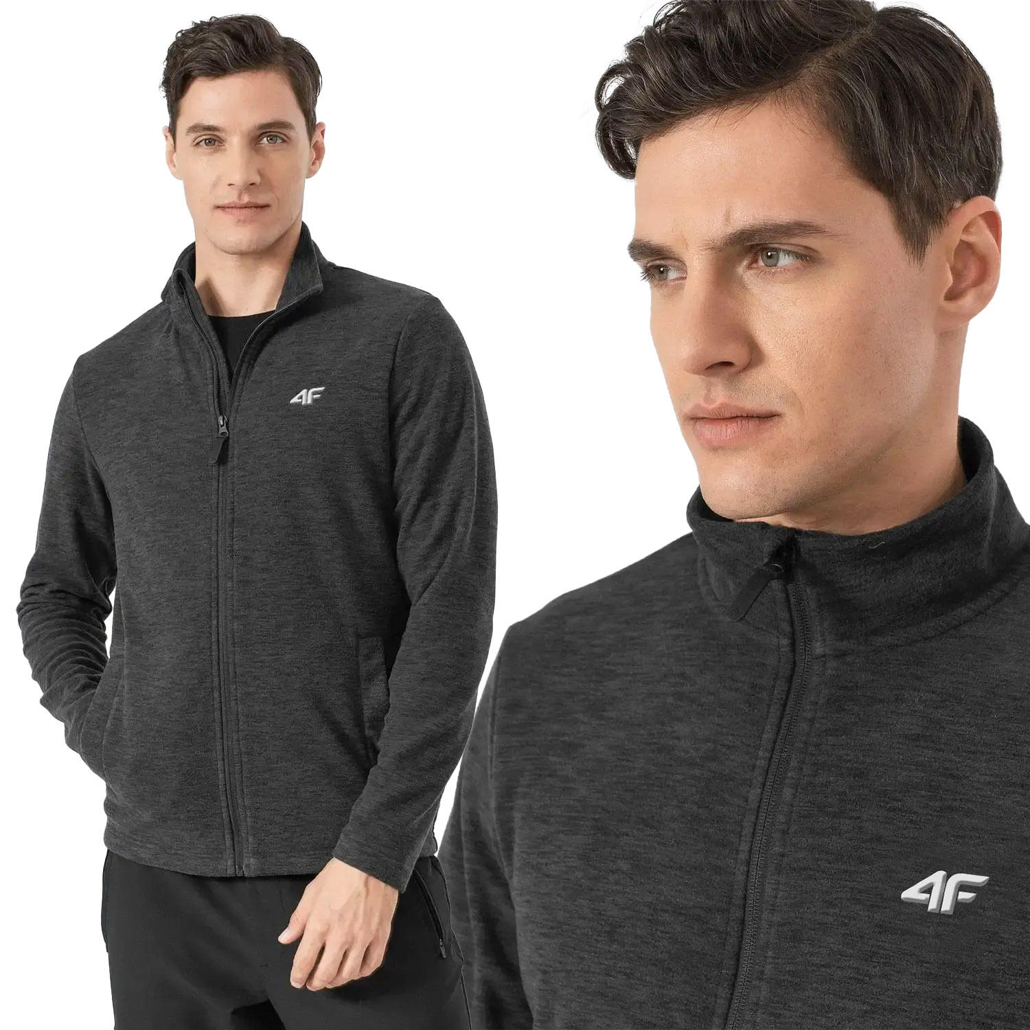 BLUZA POLAROWA MĘSKA 4F CIEPŁY POLAR TERMOAKTYWNY LIMITOWANA SPORT AW23M247 Rozmiar L