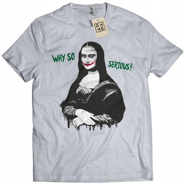 

Koszulka Why So Serious Mona Lisa Joker szara L