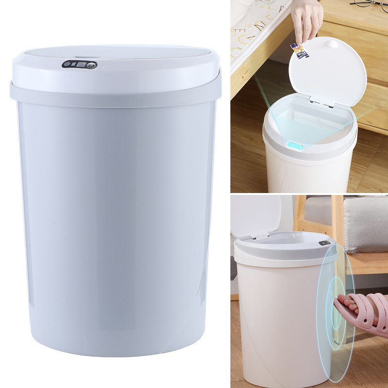 Levně Odpadkový koš bezdotykově šedý automatický pohybový senzor 12l