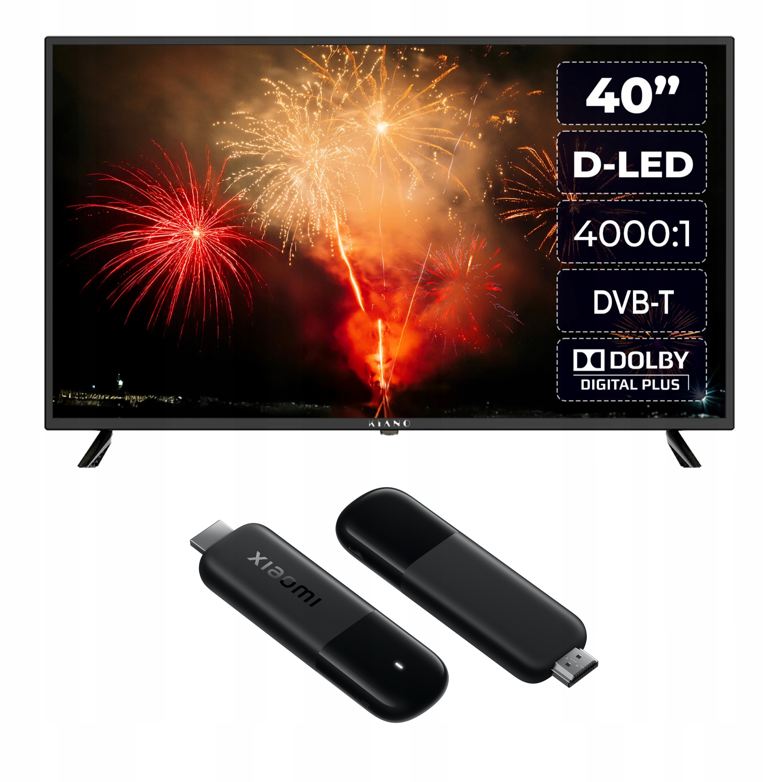 Televízor Kiano Model 40' Slim Thin Frame Xiaomi Mi Tv Stick 4K (2. generácia)