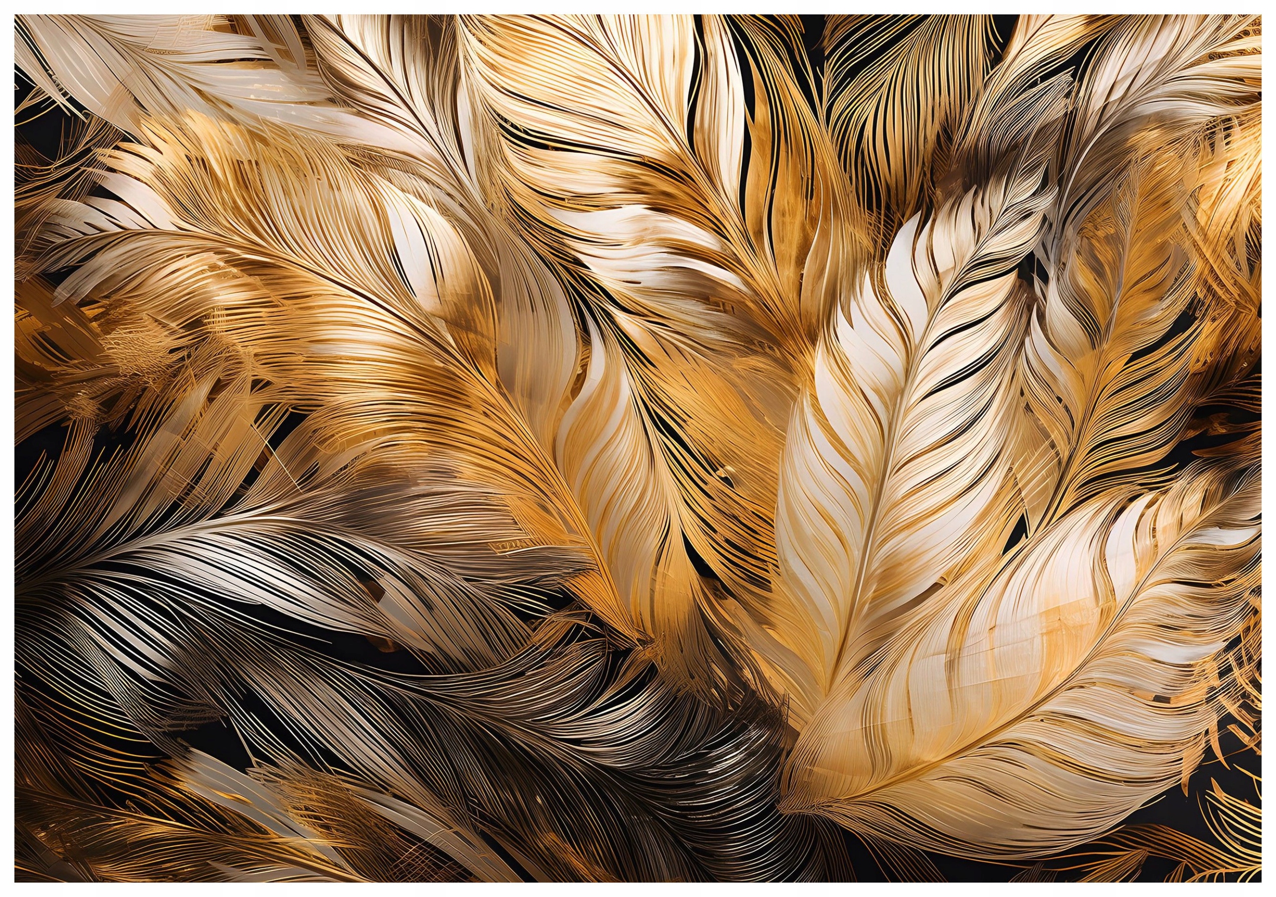 Fototapeta Zlaté peří na černém pozadí 400x280 elegantní design lepidlo
