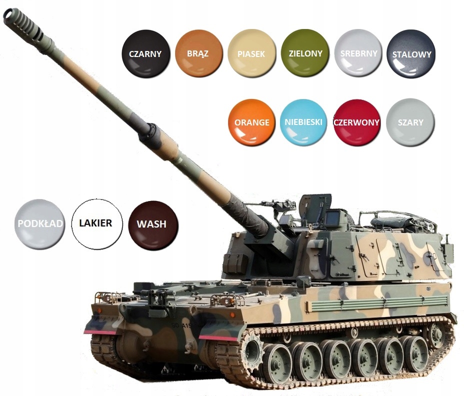 Model do sklejania K9A1 Haubica samobieżna Polskie Siły Zbrojne farby...