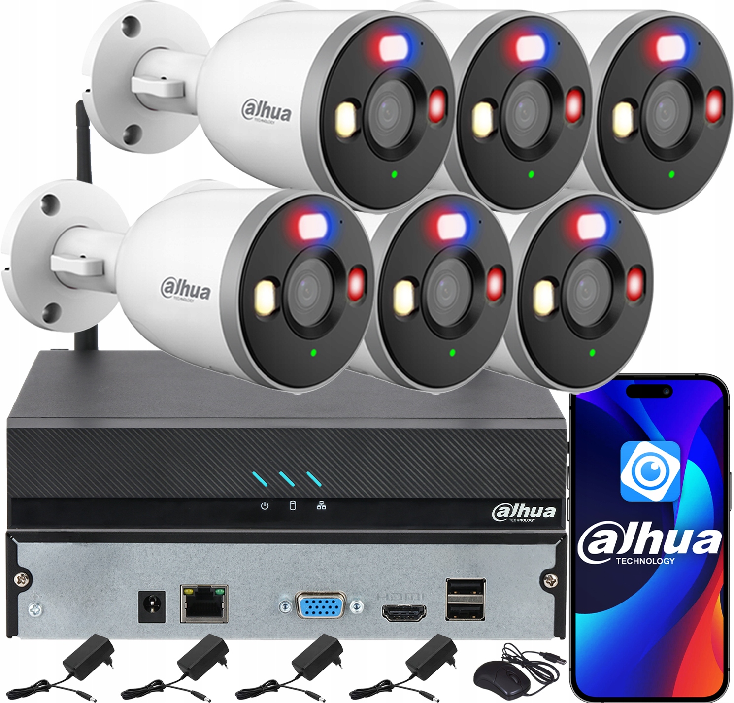 Monitorovací sada Dahua pro 6 kamer WiFi 3MPx F3D-PV Smart Dual Light Audio