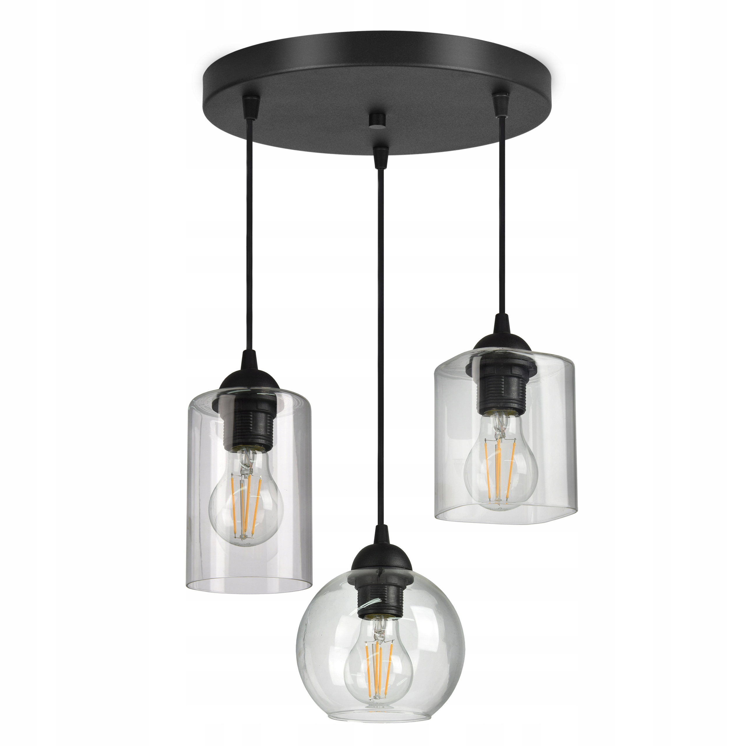 Skleněná závěsná lampa Stropní Svítidlo Geometrické stínítka