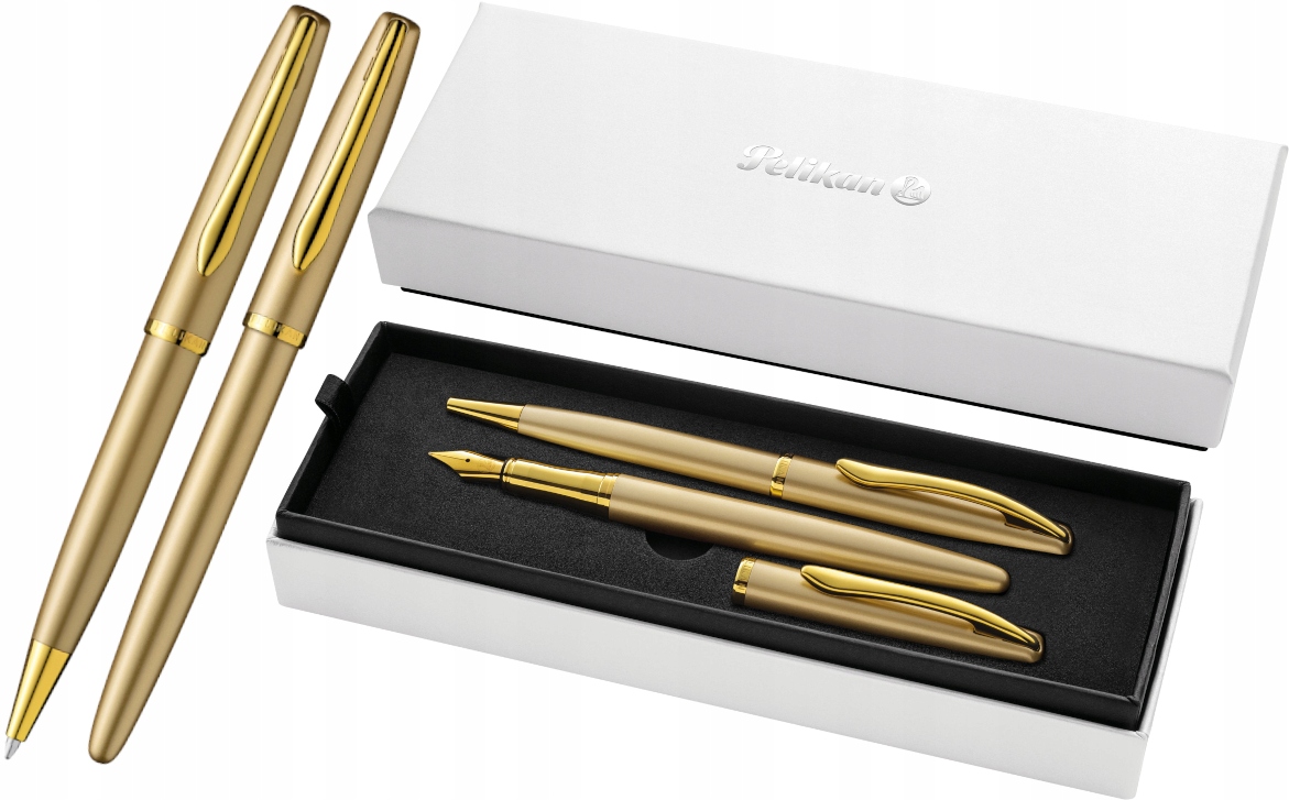 Zestaw Pióro Wieczne i Długopis Jazz Noble Elegance Gold Pelikan Z Etui