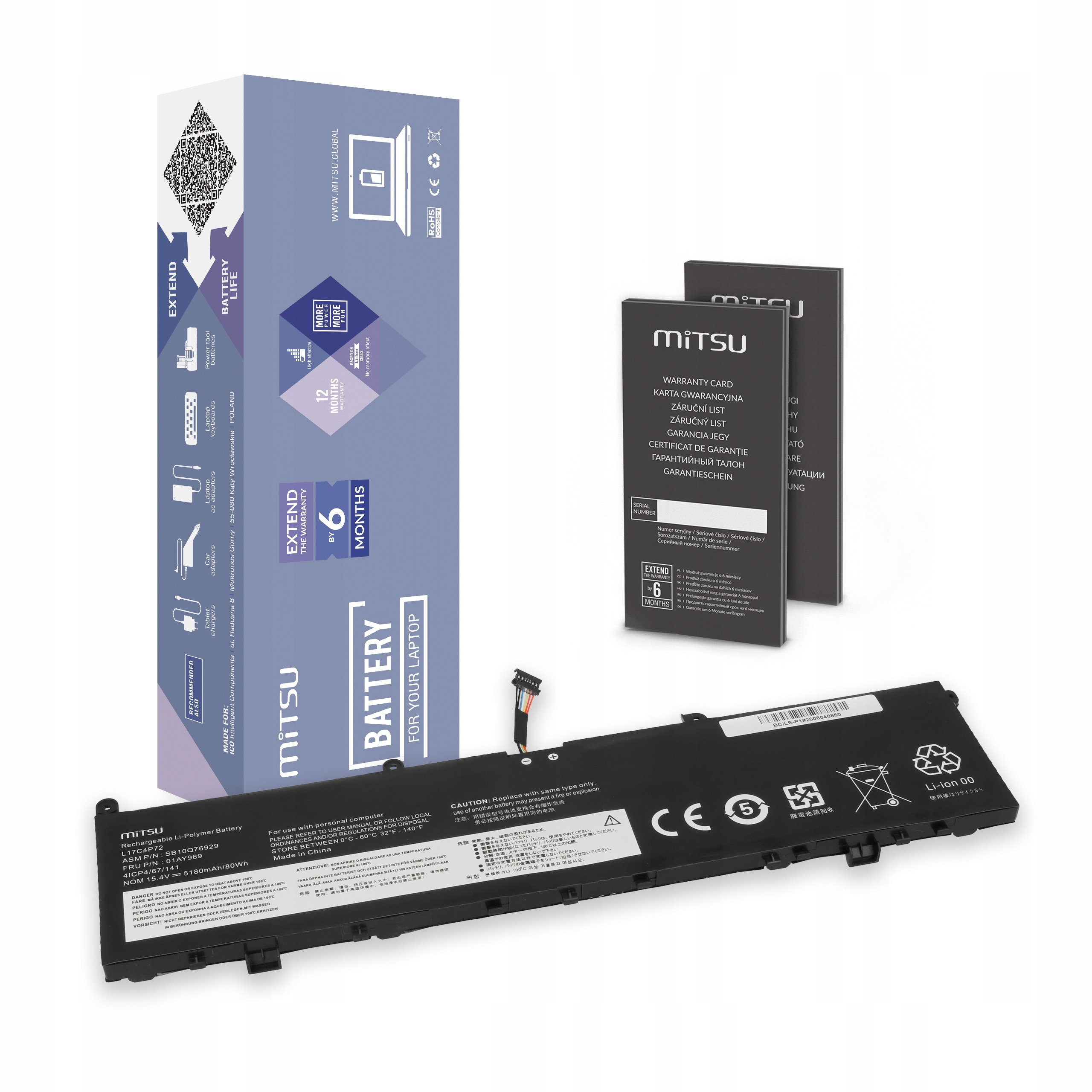 Bateria L17C4P72 L17M4P72 L18M4P71 Lenovo ThinkPad X1 Lenovo ThinkPad P1