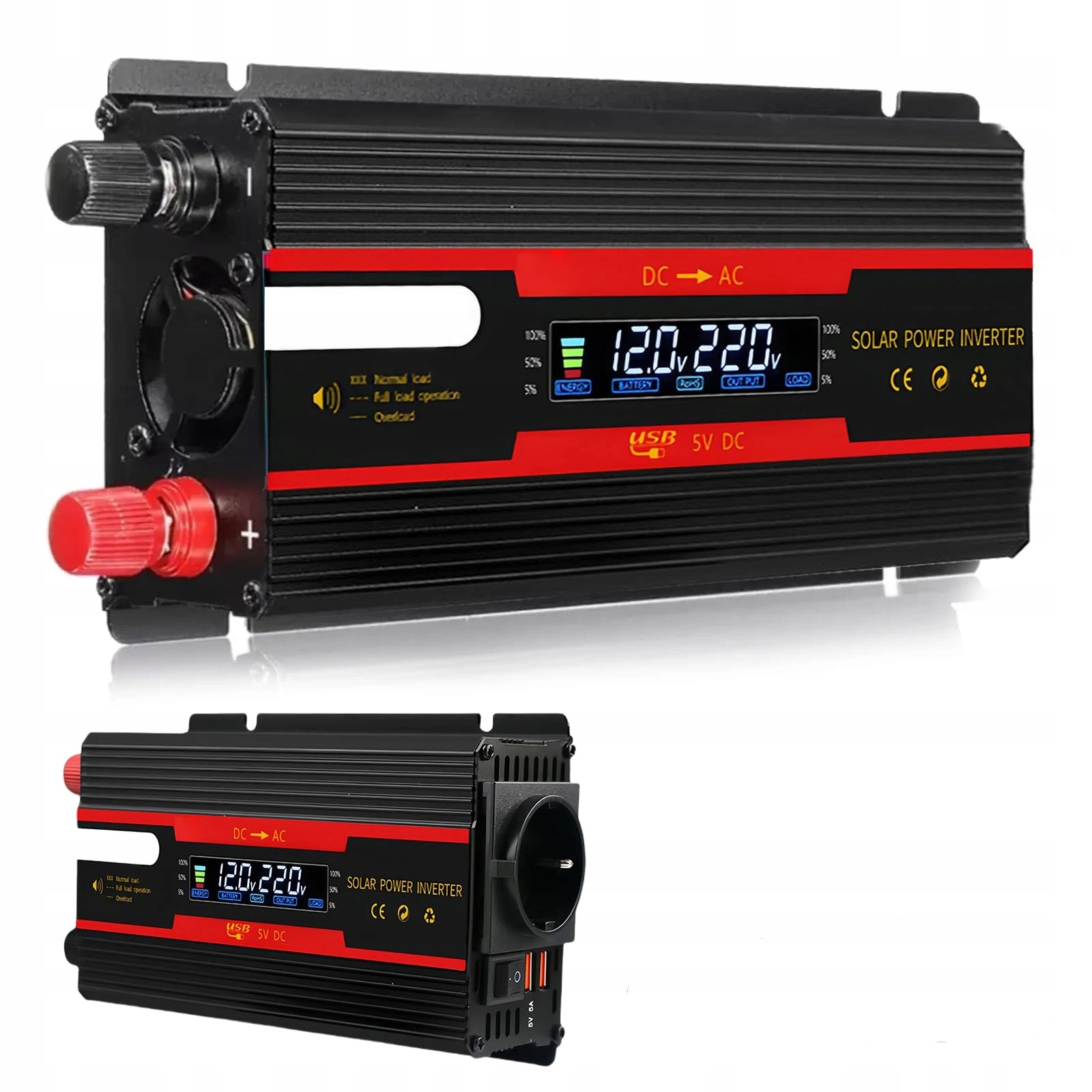 Měnič 2000W 12V/24V Na 230V S Usb 5A Porty Pro Notebook A Telefon