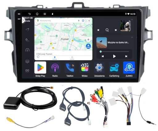 Rádio Navigácia Gps Toyota Corolla 2006-2013 Wifi Carplay Bt Usb 4GB 64GB