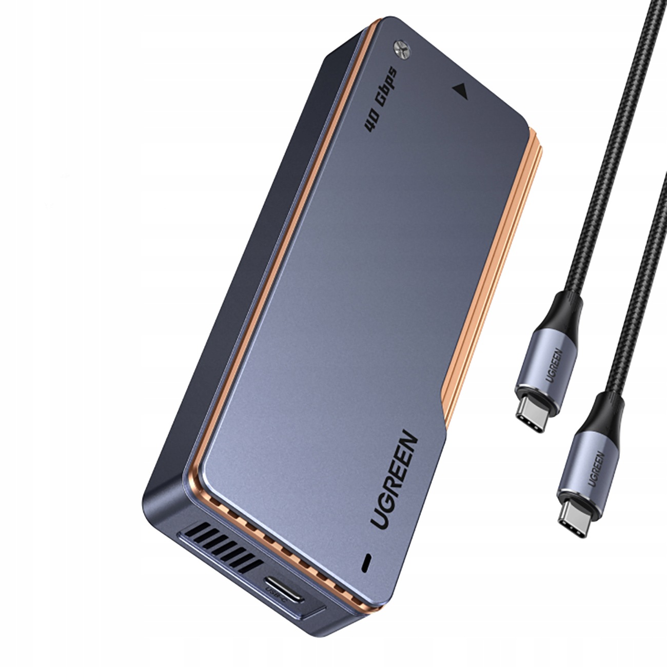 Pouzdro Ugreen pro disk USB4 40 Gb/s M.2 NVMe Ssd s chlazením, šedé