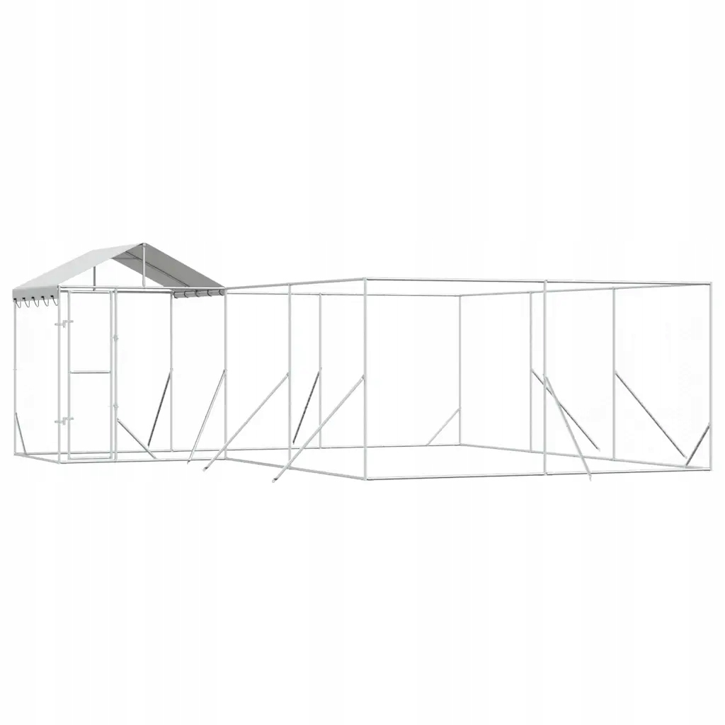 Univerzální kotec se stříškou 6x6x2,5 m, stříbrná