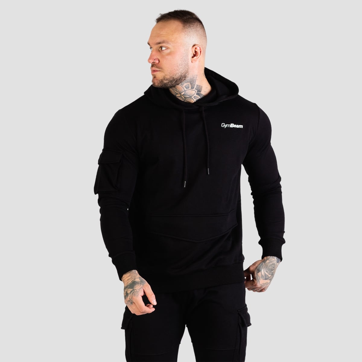 GymBeam Bluza z kapturem Trn Black XXXL