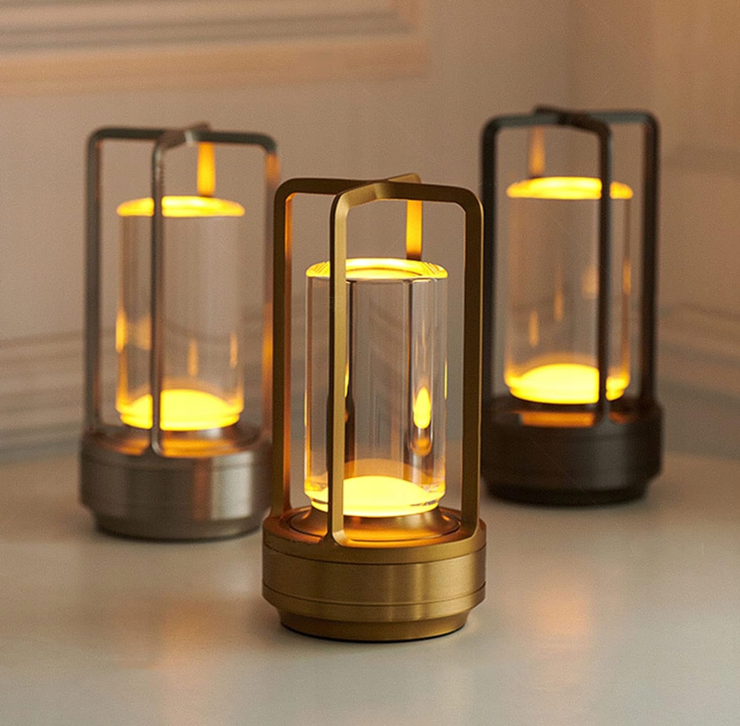 Bezprzewodowa Lampa stołowa LED Dotyk Przyciemnianie Metal ramy premium Marka inna marka