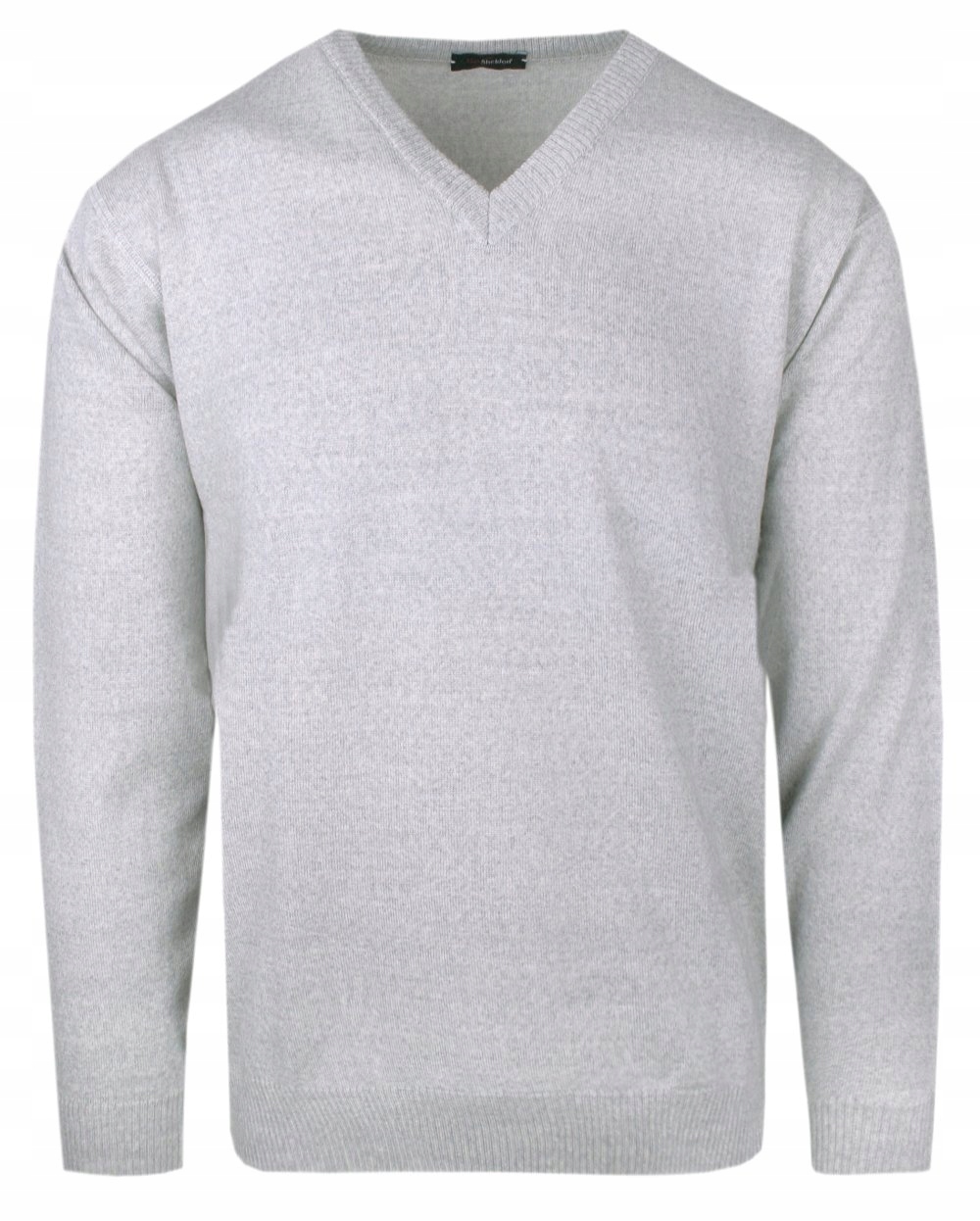 Pánský vlněný svetr s výstřihem do V Max Sheldon Světle šedý L