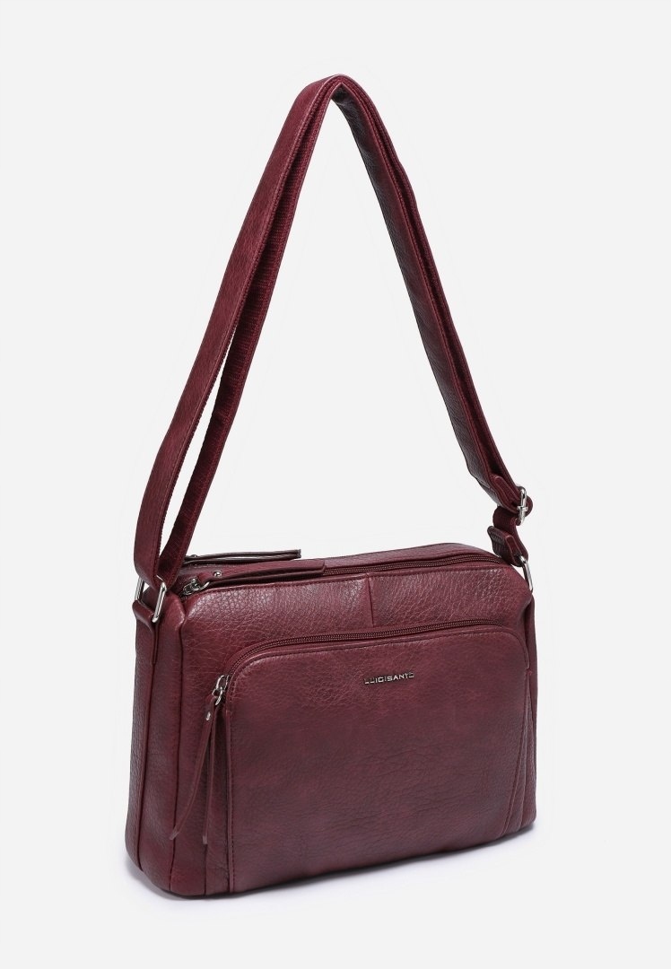 Stylowa Pojemna Listonoszka Torebka Damska Czerwona Luigisanto Pasek