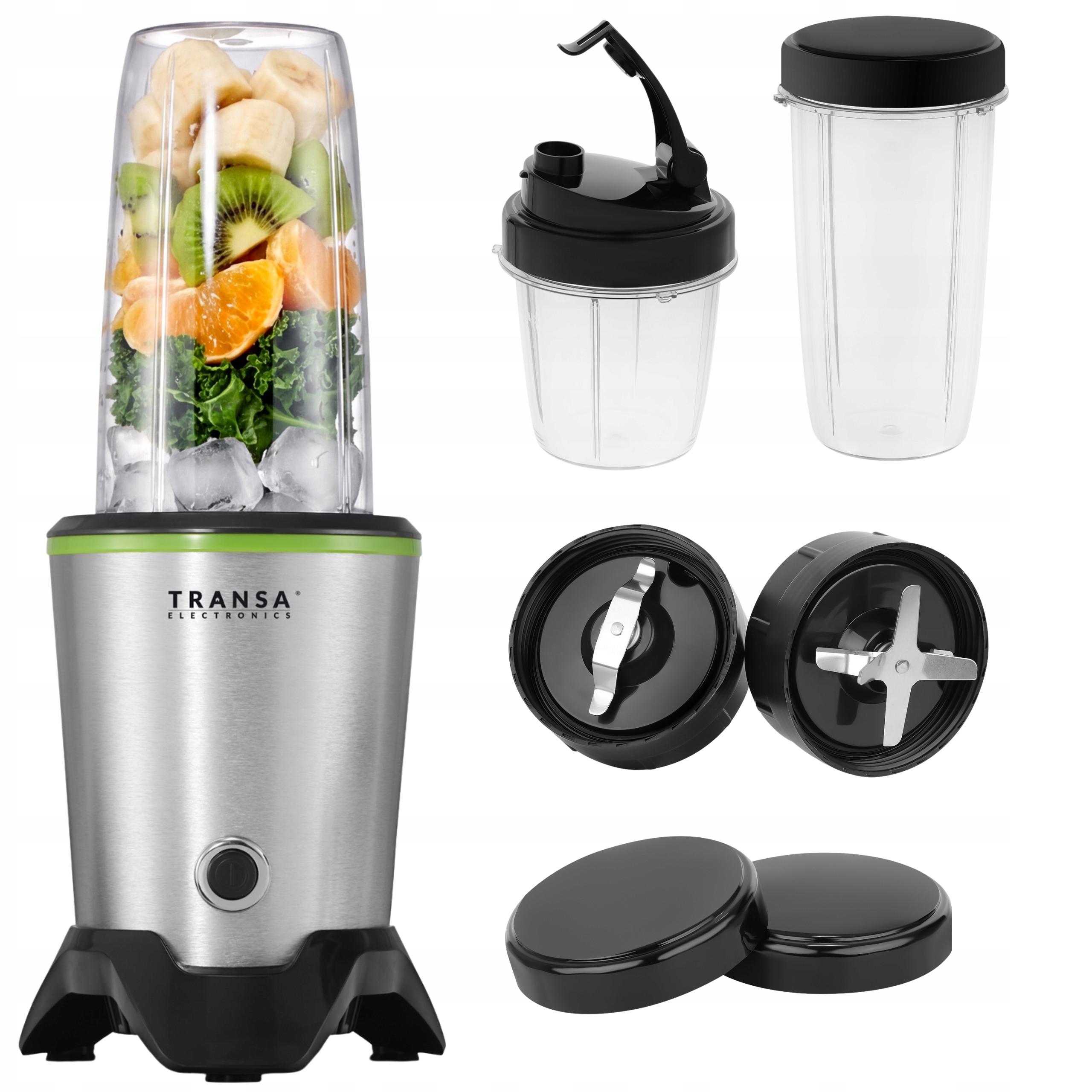 Stolní mixér Nutri Koktejly Mixování Mletí 2 Bidony Výkonný 1500 W