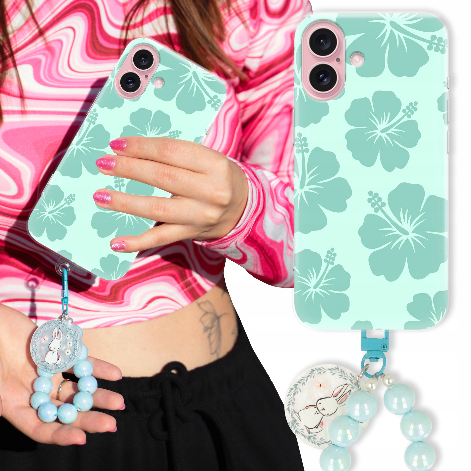 Pouzdro Pro Iphone 16 Kryt Clear Tpu Přívěsek Na Klíče Módní Sportovní Vzory