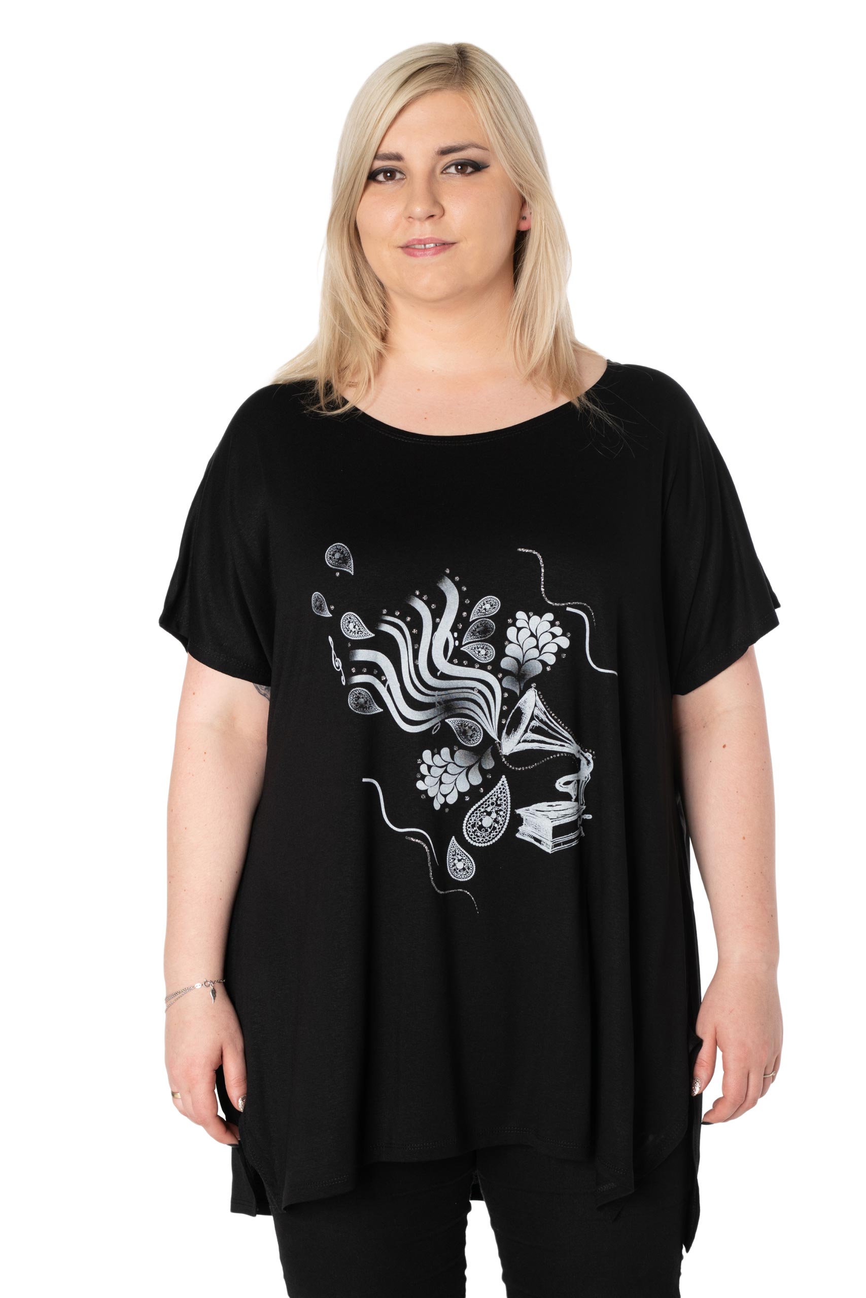 

Duża Długa Bluzka Damska Tunika Oversize 645-01