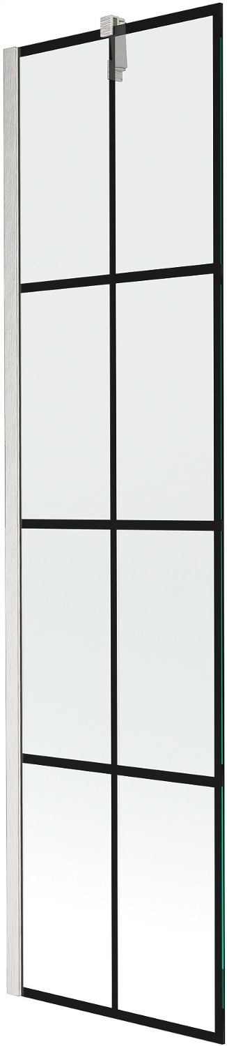 Mexen Next vanová zástěna 1-křídlá 50 x 150 cm, černý vzor, kartáčovaný nik