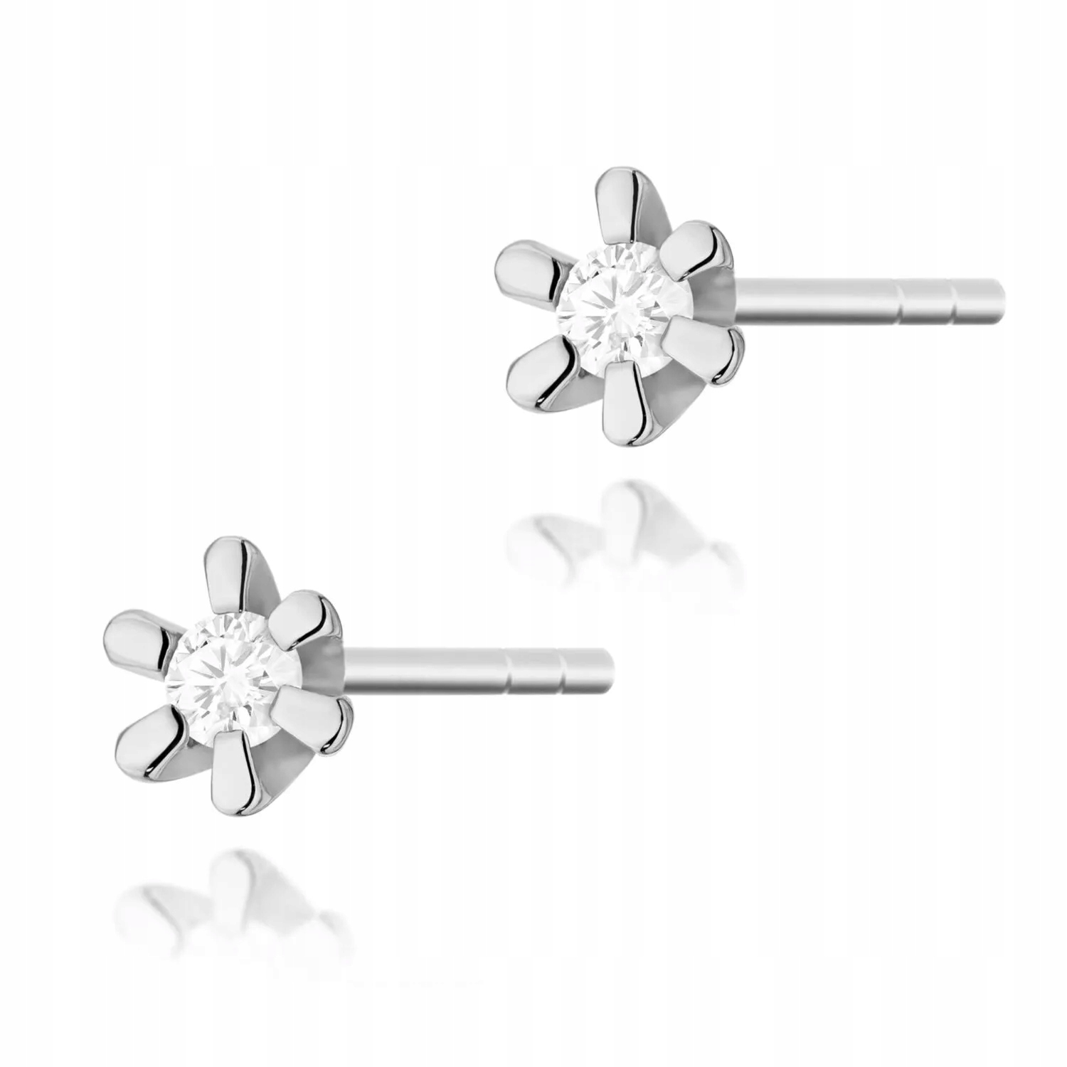 Złote kolczyki z brylantami diamenty 2 x 0,02ct białe złoto pr. 585