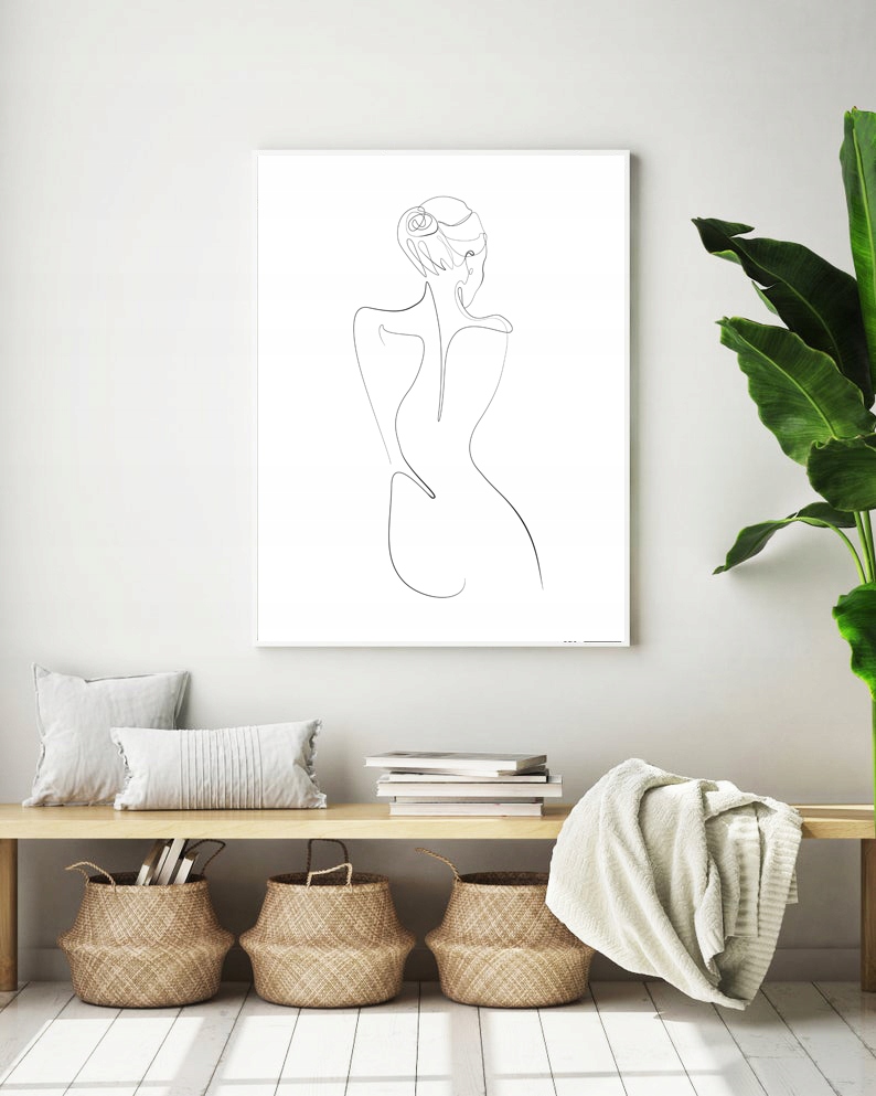 OBRAZ PLAKAT LINIE JEDNA LINIA KOBIETA 04 21x30 A4 Wysokość produktu 30 cm