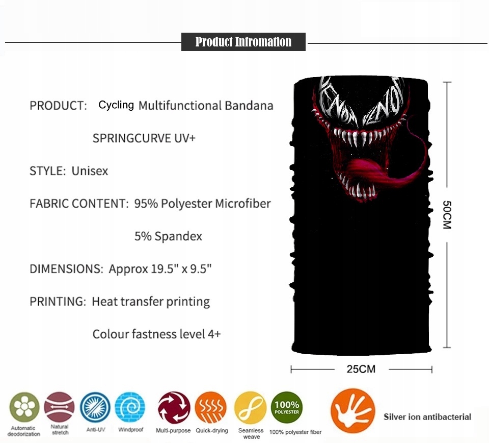 BANDANA SZALIK KOMIN CHUSTA APASZKA VENOM 03 Marka bez marki