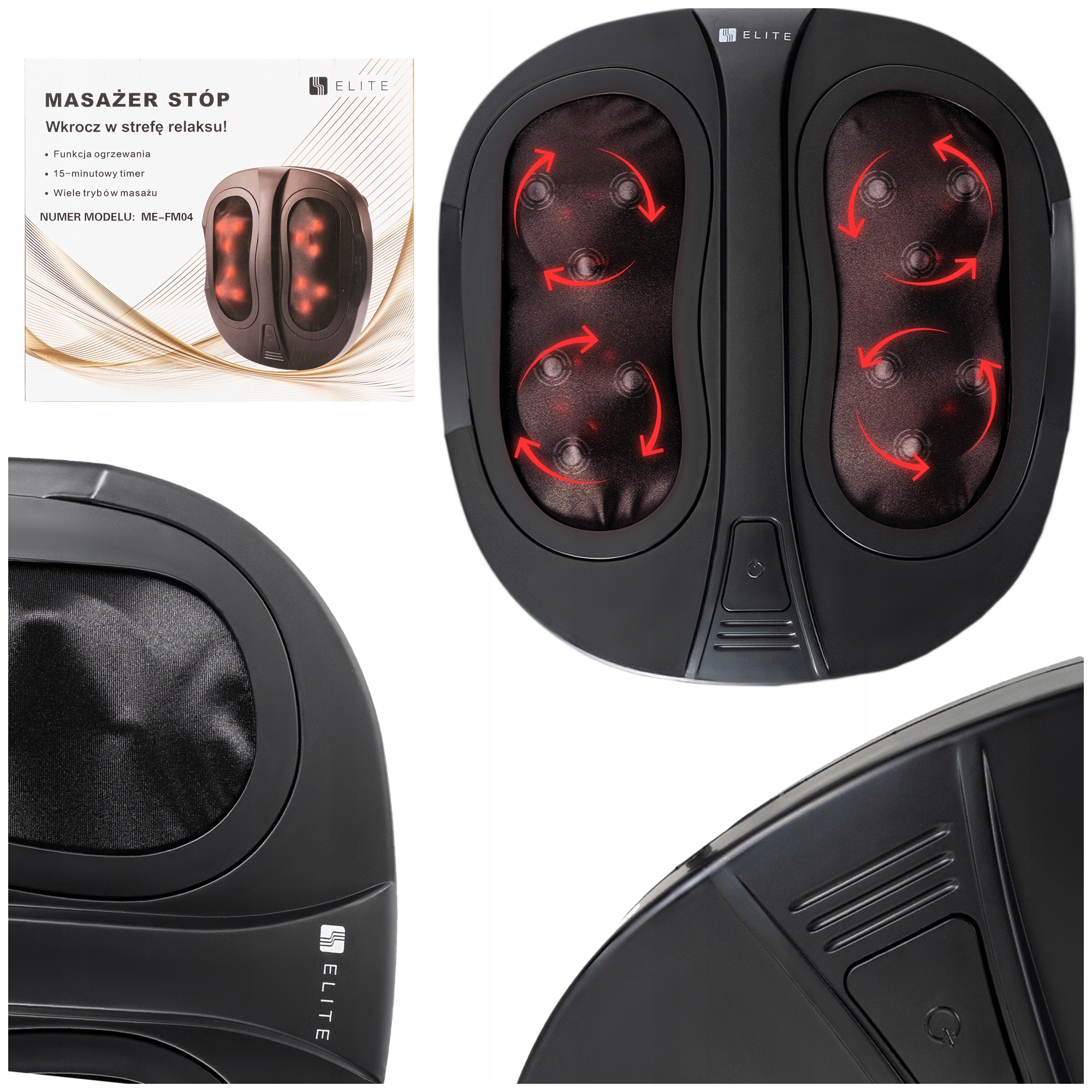 Masażer Do Stóp Nóg Elektryczny Podgrzewany Do Auta ME-FM04
