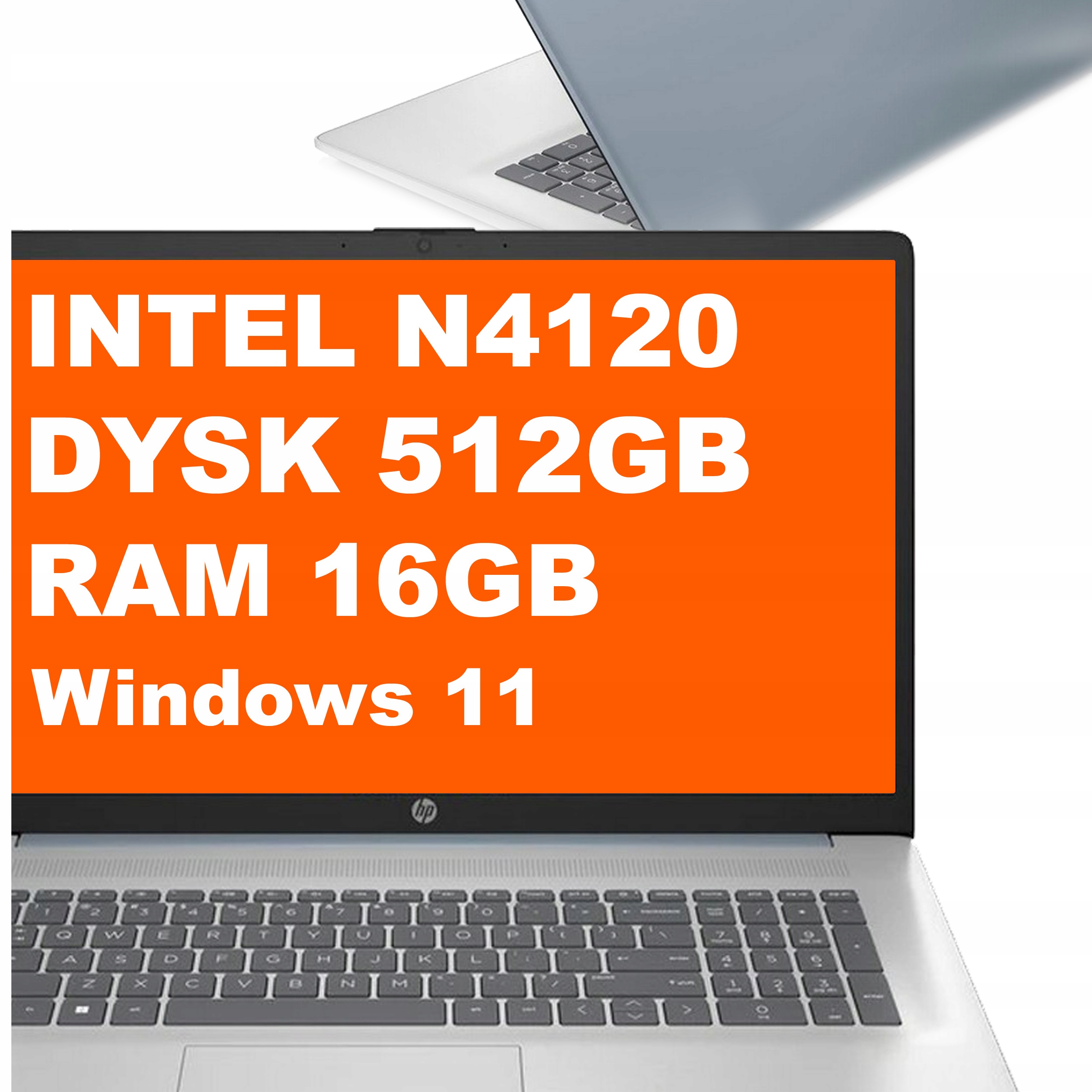 Notebook Hp 17-cn Intel N4120 16GB 512GB Intel Uhd Hd+ Dotyk Win 11 Modrý