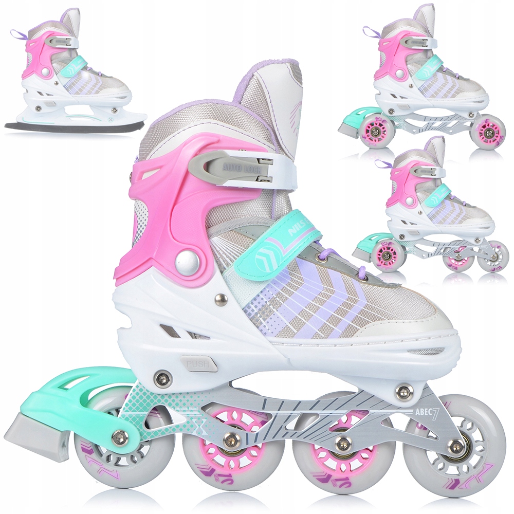 Brusle 2V1 Pro Děti Nastavitelné 4v1 Kolečkové Brusle Kaučuková Kolečka Kolečkové Brusle Brusle Na Led