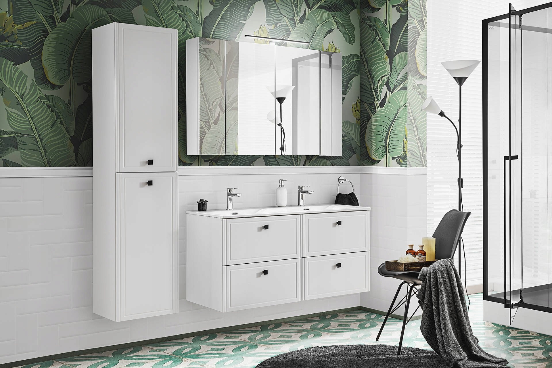 ZESTAW MEBLI ŁAZIENKOWYCH 120 CM HAVANA WHITE