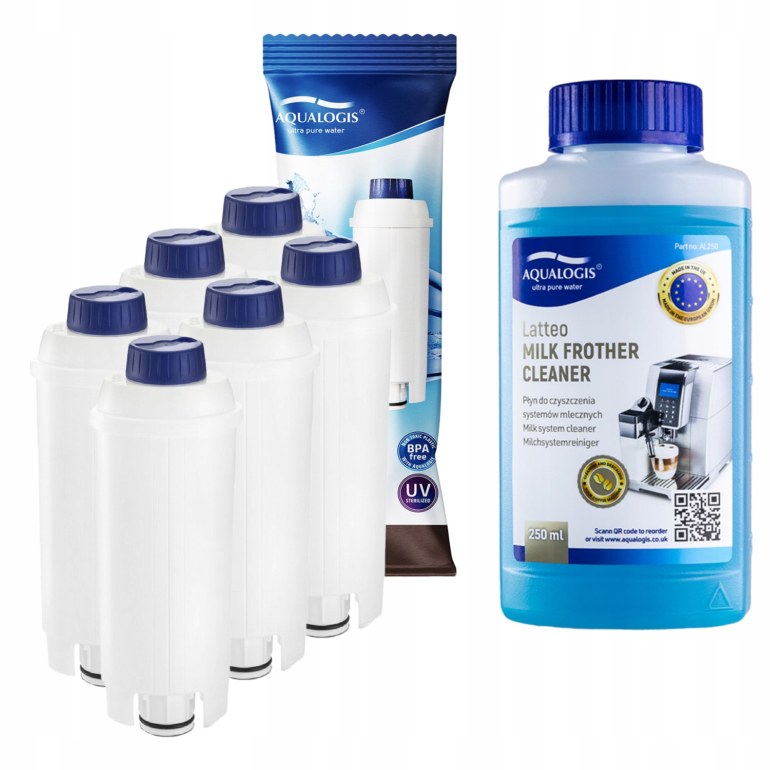 6x Filtr do kávovaru Delonghi AL-S002 Tekutina Latteo 250 ml